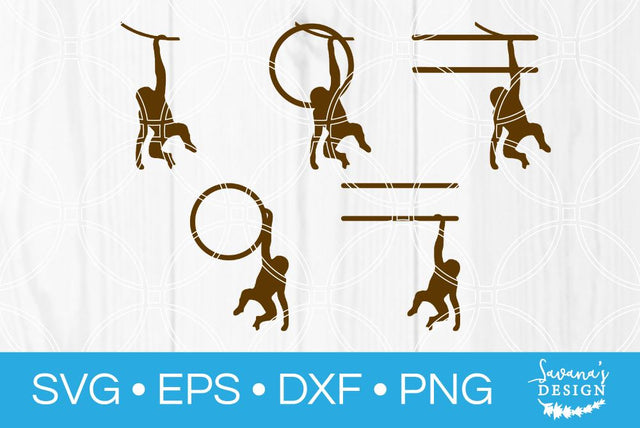 Hanging Monkey Monograms SVG SavanasDesign 