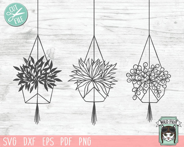 Hanging Plants SVG Cut File SVG Wild Pilot 