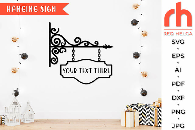 Hanging Sign SVG - Retro Signboard Cut File SVG RedHelgaArt 