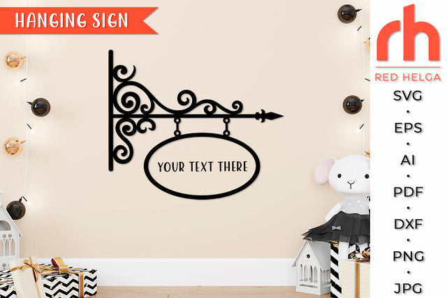 Hanging Sign SVG - Retro Signboard Cut File SVG RedHelgaArt 