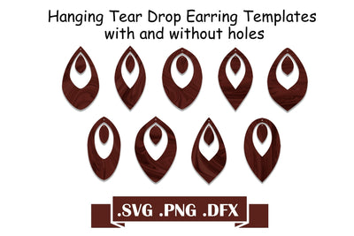 Hanging Tear Drop Earring SVG Templates SVG Deepa 