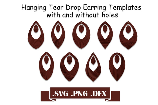 Hanging Tear Drop Earring SVG Templates SVG Deepa 