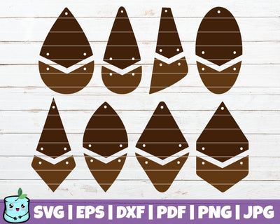 Hanging Two Parts Earrings SVG MintyMarshmallows 