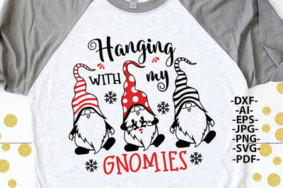 Hanging with my Gnomes, Christmas Gnome Svg, Gnomie Svg, Three Gnomies Svg, Black and White Svg. Gnomie Svg, Svg Dxf Eps Png, Svg Cut Files SVG 1uniqueminute 