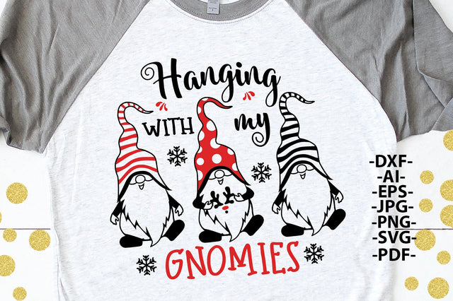 Hanging with my Gnomes, Christmas Gnome Svg, Gnomie Svg, Three Gnomies Svg, Black and White Svg. Gnomie Svg, Svg Dxf Eps Png, Svg Cut Files SVG 1uniqueminute 