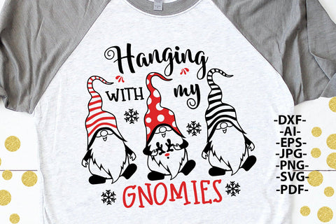 Hanging with my Gnomes, Christmas Gnome Svg, Gnomie Svg, Three Gnomies Svg, Black and White Svg. Gnomie Svg, Svg Dxf Eps Png, Svg Cut Files SVG 1uniqueminute 