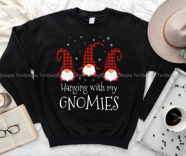Hanging With My Gnomies Plaid Christmas PNG Sublimation Design Sublimation ToriDesigns 