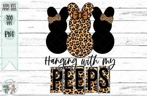 Hanging with My Peeps - Leopard Bunnies - PNG - Sublimation Sublimation Serendipity and Art 