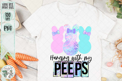 Hanging with My Peeps - Spring Leopard Bunnies - PNG - Sublimation Sublimation Serendipity and Art 