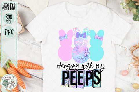 Hanging with My Peeps - Spring Leopard Bunnies - PNG - Sublimation Sublimation Serendipity and Art 