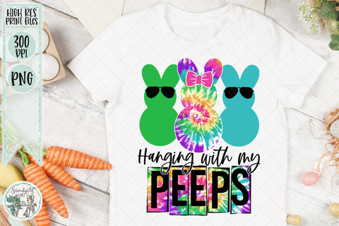 Hanging with My Peeps - Tie Dye Bunnies - PNG - Sublimation Sublimation Serendipity and Art 