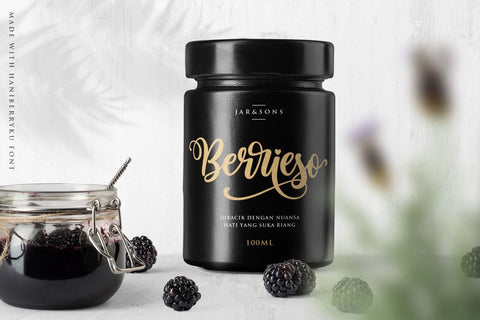 Haniberryku Font - Beautiful Script Font Kotak Kuning Studio 