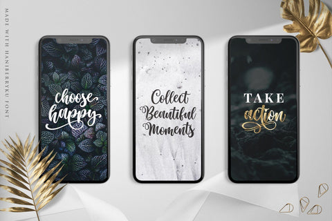 Haniberryku Font - Beautiful Script Font Kotak Kuning Studio 