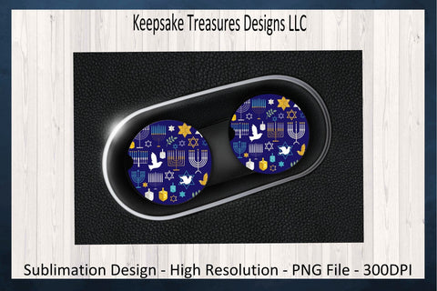 Hanukkah 20oz Straight Tumbler Wrap & Car Coaster, Festival of Lights, Sublimation PNG, Jewish Holiday, PNG Printable, Digital Download Sublimation Keepsake Treasures Designs LLC. 