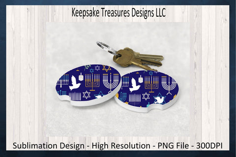 Hanukkah 20oz Straight Tumbler Wrap & Car Coaster, Festival of Lights, Sublimation PNG, Jewish Holiday, PNG Printable, Digital Download Sublimation Keepsake Treasures Designs LLC. 