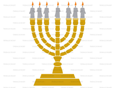 Hanukkah candles with all candle lite SVG TribaliumArtSF 