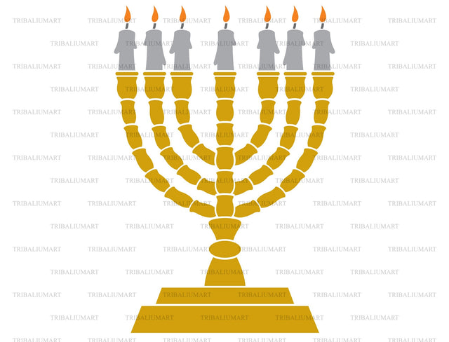 Hanukkah candles with all candle lite SVG TribaliumArtSF 