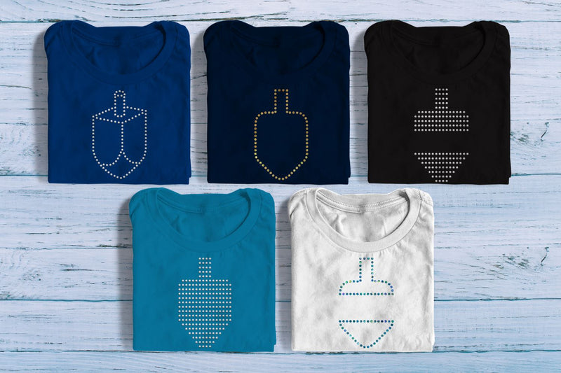 Hanukkah Dreidel Rhinestone Template Mini Bundle SVG Designed by Geeks