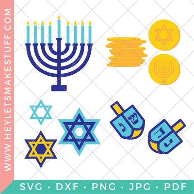Hanukkah Icons Bundle SVG Hey Let's Make Stuff 