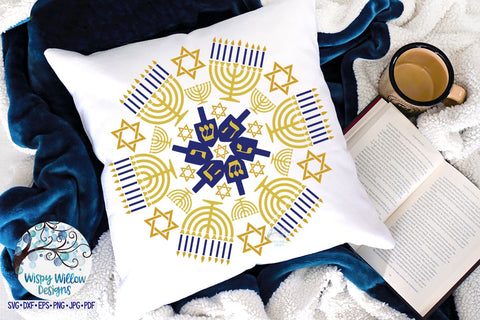 Hanukkah Mandala SVG SVG Wispy Willow Designs 