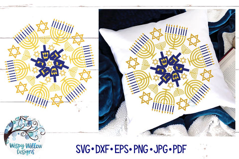 Hanukkah Mandala SVG SVG Wispy Willow Designs 