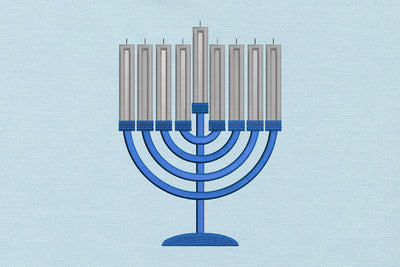 Hanukkah Menorah Applique Embroidery Embroidery/Applique DESIGNS Designed by Geeks 
