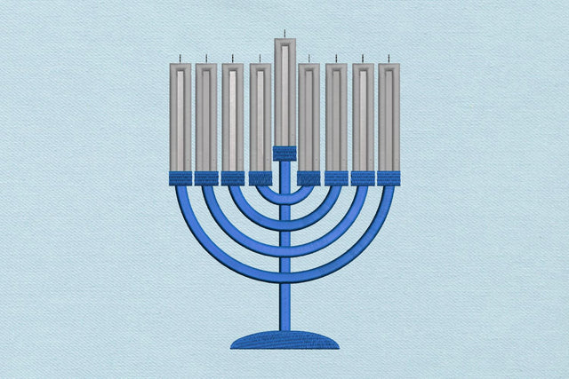 Hanukkah Menorah Applique Embroidery Embroidery/Applique DESIGNS Designed by Geeks 