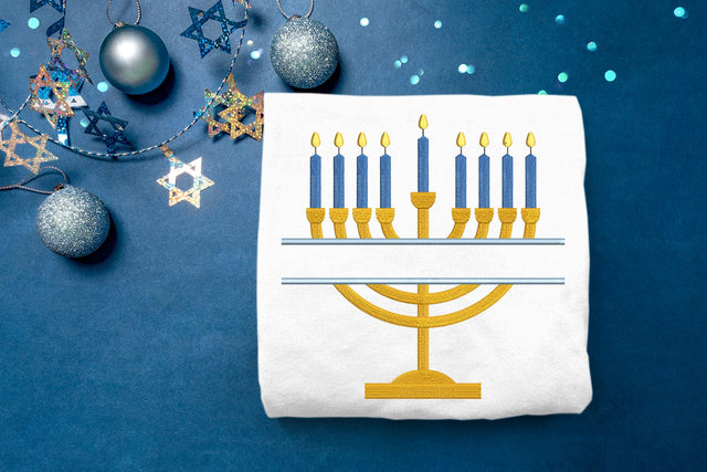 Hanukkah Menorah Split Embroidery Embroidery/Applique DESIGNS Designed by Geeks 