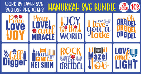 Hanukkah SVG Bundle SVG MStudio 