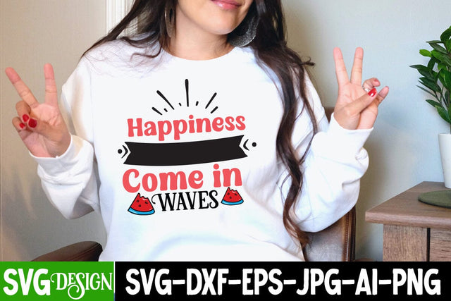 Hapiness Come in Waves SVG Cut File, Hapiness Come in Waves SVG Design, Summer SVG Cut File,Aloha Summer SVG Design, Summer SVG Quotes, Summer Sublimation PNG,Funny Summer SVG SVG BlackCatsMedia 