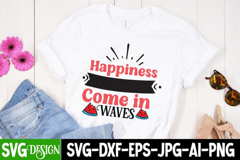 Hapiness Come in Waves SVG Cut File, Hapiness Come in Waves SVG Design, Summer SVG Cut File,Aloha Summer SVG Design, Summer SVG Quotes, Summer Sublimation PNG,Funny Summer SVG SVG BlackCatsMedia 