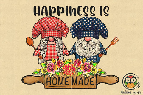 Happiness Gnomes Cooking Sublimation PNG Designs Sublimation Owlsome.Designs 
