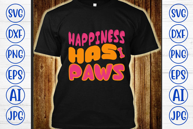 Happiness Has Paws Retro SVG SVG Syaman 