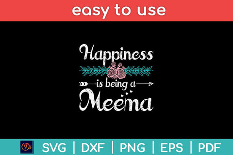 Happiness Is Being A Meema Mother's Day Svg Cutting File SVG Helal 
