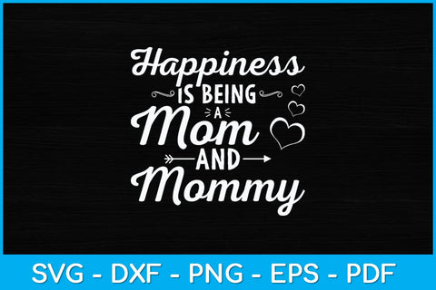 Happiness Is Being a Mom And Mommy Mothers Day Svg Design SVG artprintfile 