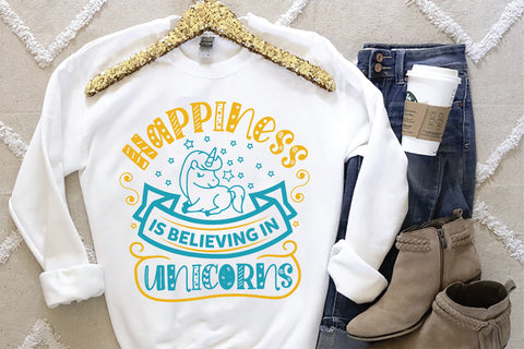 Happiness Is Believing In Unicorns SVG SVG Creativeart88 