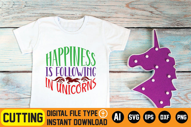 Happiness is Following in Unicorns SVG CraftlabSvg29 