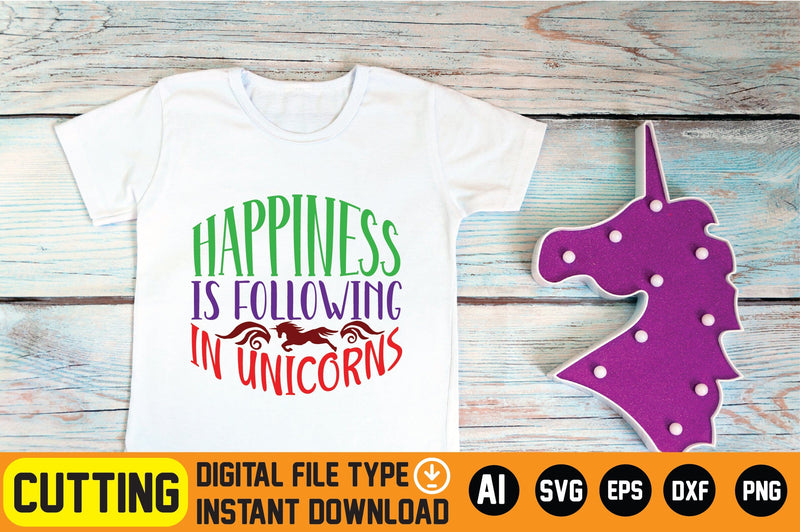 Happiness is Following in Unicorns SVG CraftlabSvg29 