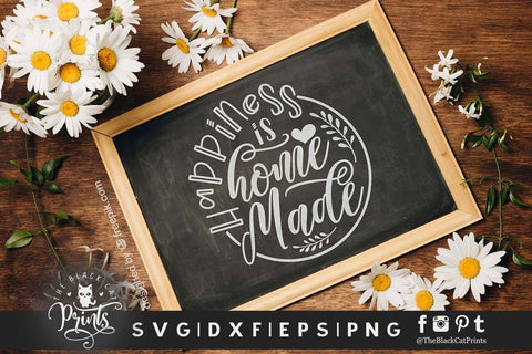 Happiness Is Home Made cut file SVG TheBlackCatPrints 