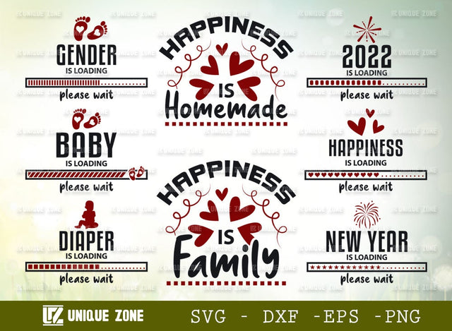 Happiness Is Homemad Svg | Happiness Is Loading | Gender Is Loading | Baby Is Loading | SVG Unique Zone 