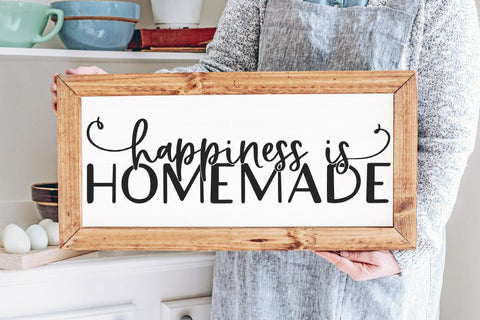 Happiness Is Homemade - Farmhouse Kitchen Sign File SVG So Fontsy Design Shop 