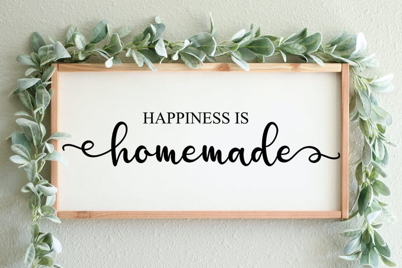 Happiness is Homemade Sign, Wooden Farmhouse Kitchen Wall Décor