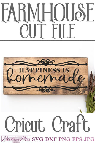 Happiness is Homemade - Farmhouse Sign Svg SVG Madison Mae Designs 