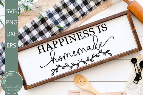 Happiness Is Homemade SVG-Farmhouse Kitchen SVG SVG Linden Valley Designs 