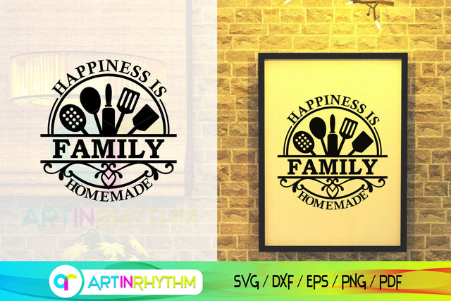 Happiness is Homemade Svg, Kitchen Svg, Kitchen Utensils Svg, Cooking Utensils Svg SVG Artinrhythm shop 