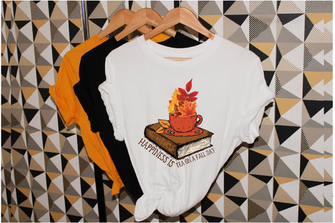 Happiness is Tea on a Fall Day Sublimation Sublimation Jagonath Roy 