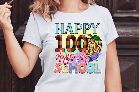 Happy 100 days of school Sublimation PNG, 100 Days Of School Sublimation Design Sublimation Regulrcrative 