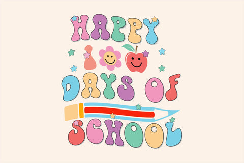 Happy 100 days of school Sublimation Sublimation Rupkotha 