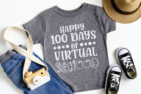 Happy 100 Days Of Virtual School - SVG, PNG, DXF, EPS SVG Elsie Loves Design 