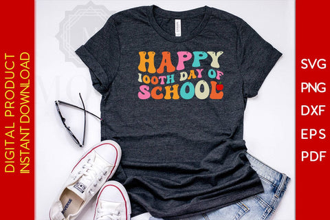 Happy 100th Day Of School SVG PNG EPS Cut File SVG Creativedesigntee 